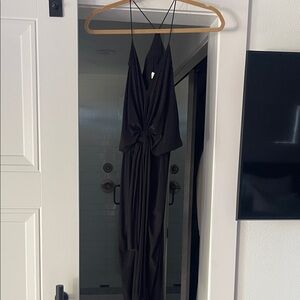 Misa Los Angeles Black Midi Dress